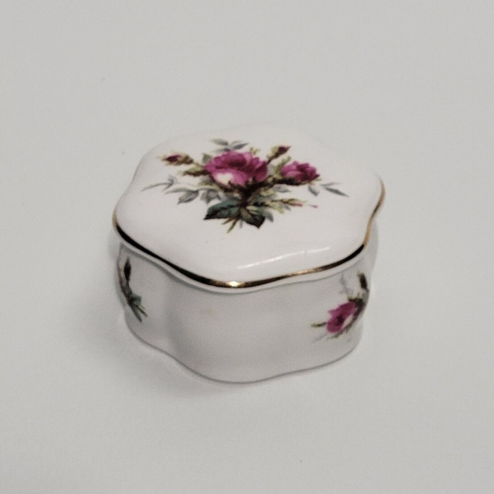 Hammersley Floral Botanic Trinket Box Made In England  2.5"